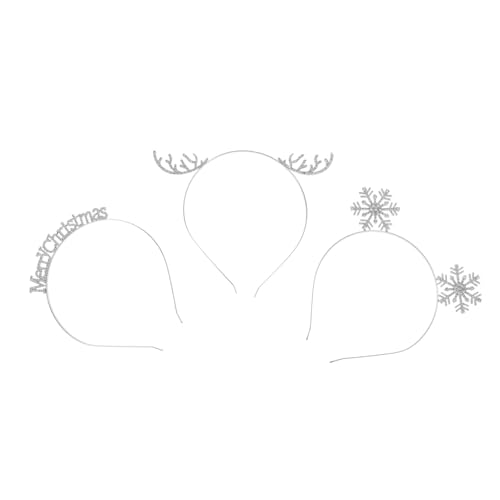 Healeved 3 Stück Teiliges Weihnachts-stirnband mit Strass Schneeflocken Leichtes Langlebiges Haarband für Damen Festliche Kopfbedeckung für Weihnachten Karneval Partys und Geschenkidee von Healeved