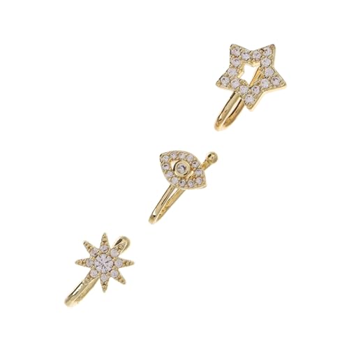 Healeved 3 Stück U förmige Kupfer Nasenringe Piercingfrei Sternenmotiv Stilvoller Bequemer Nasenschmuck für Damen Vielseitig Kombinierbar Modisch und Minimalistisch von Healeved