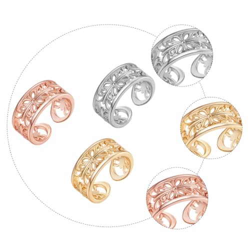 Healeved 3 Stück Verstellbare Zehenringe Einzigartige Knöchel Dekoration Modischer Fußschmuck Weiß Gold Roségold für Damen für Partys und Freizeit von Healeved