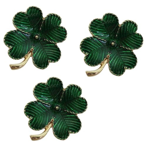Healeved 3 Stück Vintage Damen Brosche Grünes Kleeblatt Design Kleidung Accessoire für Partys und Veranstaltungen Hochwertige Broschen mit Stabiler Anstecknadel von Healeved