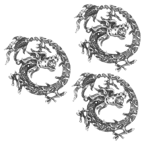 Healeved 3 Stück Vintage Drachenbrosche Exklusive Anstecknadel für Anzüge Kleidung Robuste Langlebige Lapel Pin für Männer für Formelle Anlässe Tägliches von Healeved
