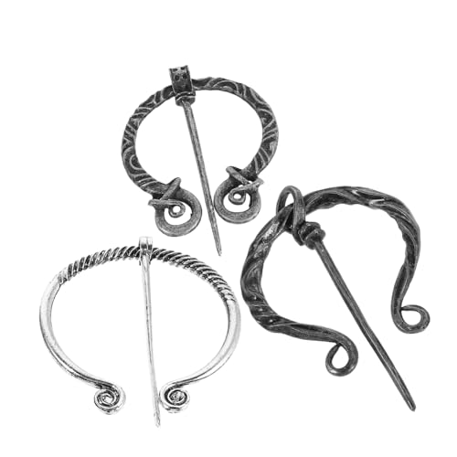 Healeved 3 Stück Vintage Viking Brosche Set Teiliges Renaissance Shawl Pin für Umhänge Schals und Capes Einzigartige Mittelalterliche Schmuckstücke mit Sicherem Verschluss und Langlebigem von Healeved