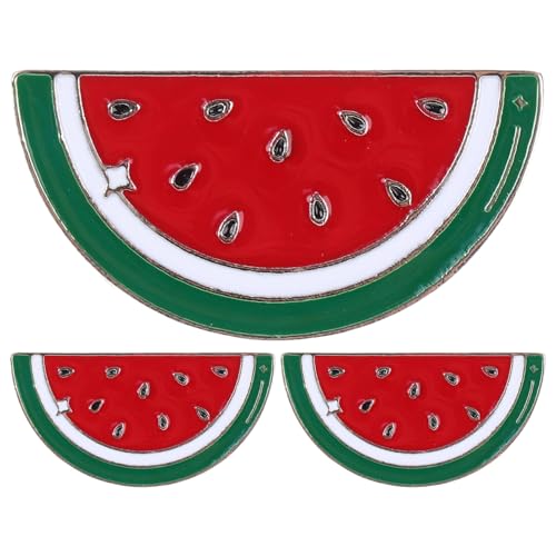 Healeved 3 Stück Wassermelonen-brosche Legierung Cartoon Obst Anstecknadeln für Damen Cardigan Kleid Revers Schmuck Modische Bunte Accessoires für Kleidung und Taschen von Healeved
