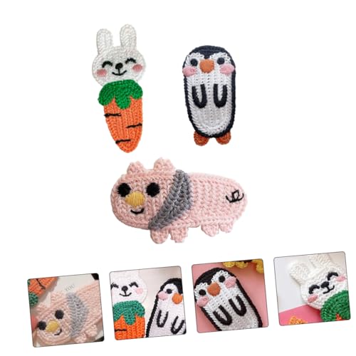 Healeved 3stücke Teiliges Cartoon-haarspangen Für Mädchen Bunte Und Süße Haarclips Aus Wolle Vielseitige Haarschmuck Für Alltag Und Besondere Anlässe von Healeved