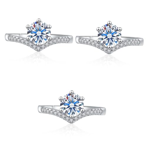 Healeved 3 Stück Zirkonia Verlobungsring für Damen Eleganter Hochzeitsring Design für Verlobung Besondere Anlässe Perfektes für Stilvolle Frauen von Healeved