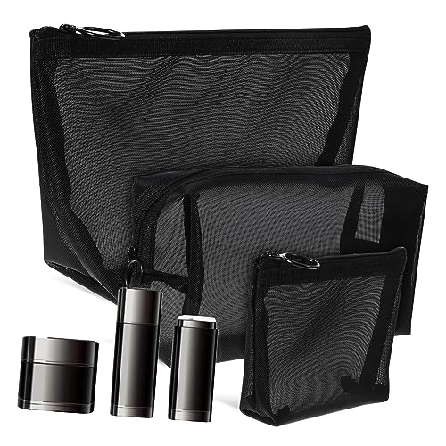 Healeved 3stücke Kosmetiktasche Mit Reißverschluss Reise-kulturbeutel Aufbewahrungstaschen Aus Nylon Für Damen Und Mädchen Mit Netztasche Für Make-up Und Kleine Gegenstände von Healeved