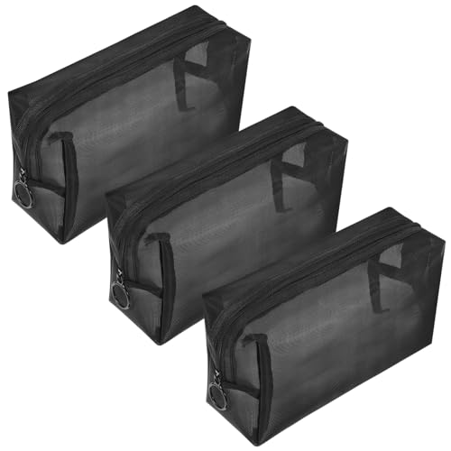Healeved 3-Teilige Netz-Kosmetiktasche Kulturbeutel Kosmetik-Organizer Make-Up-Organizer Make-Up-Tasche Für Reisefächer Stoff-Netztaschen Für Reise Tragbares von Healeved