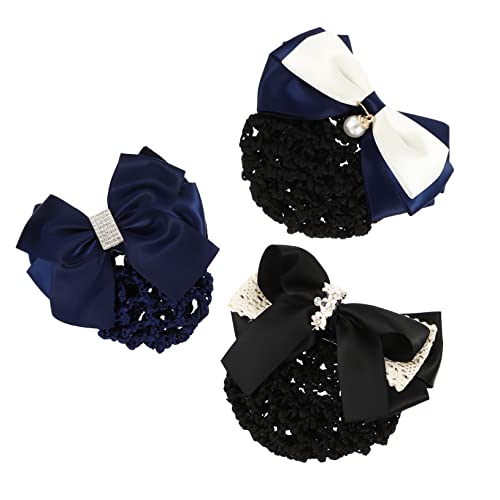 Healeved 3 Stücke Büro Elastische Brötchen Bogen Kopfschmuck Haar Net Mesh Haar Clip Haarnadel Set Für Frauen Spitze Und Healeved 3 Stücke Büro Elastische Brötchen Bogen Kopfschmuck Haar Net Mesh Haar Clip Haarnadel Set Für Frauen Spitze Und von Healeved