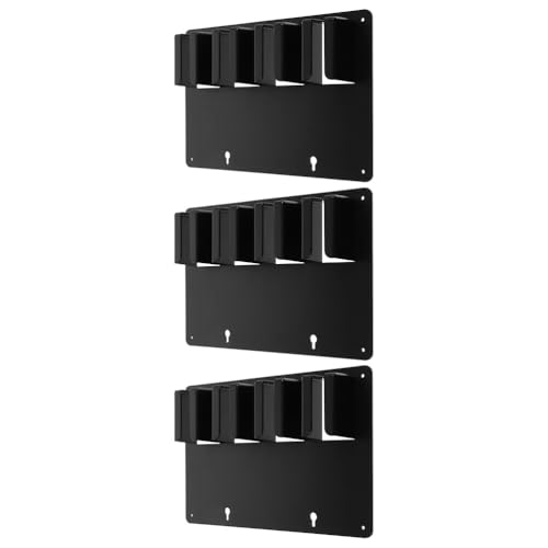 Healeved 3-teiliger Haarschneidemaschinenhalter: Elektrischer Trimmer, Haarschneider, Ständer, Regal, Salon-Werkzeug-Organizer, Regal, Friseurzubehör für Friseur-Werkzeug, Rasiermesser-Organizer von Healeved