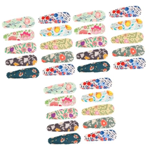 Healeved 30 Stk Haarspange Aus Geblümtem Stoff Haarspangen Mit Blumenmuster Kinderhaaraccessoires Für Mädchen Keine Rutschende Haarspange Kleine Blumenhaarspangen Haarspangen Für Frauen von Healeved