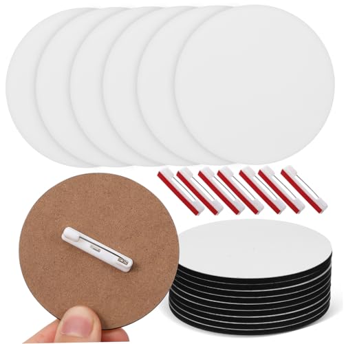 Healeved 30 Stück Runde Sublimationsrohlinge Buttons Langlebige Namensschilder mit Pin Diy Badge Blanko für Events Personalisierbare Arbeitskennzeichen Professionelle Anstecknadeln von Healeved