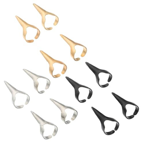 Healeved 30 Stück Teiliges Punk Metall Finger Nagel Claw Ringe Verstellbar in Gold Silber Schwarz Cosplay Party Zubehör für Halloween und Kostümierte von Healeved