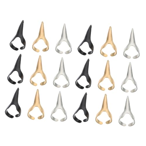Healeved 30stücke Teiliges Finger Nagelring Halloween Cosplay Metall-punk Krallenringe in Gold Silber Schwarz Fingernagel Accessoires Für Party Kostüm von Healeved
