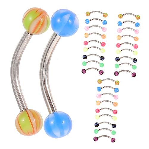 Healeved 30stücke Augenbrauenringe Körper Piercing Schmuck Dekorative Augenbrauenringe Augenbrauenpiercing-schmuck Für Frauen Mädchen von Healeved