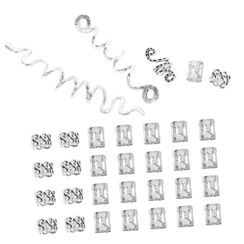 Healeved 38stücke Haarringe Haarmanschetten Für Zöpfe Dreadclips Haarperlen Zopfaccessoires Dreadlockringe Dreadaccessoires von Healeved
