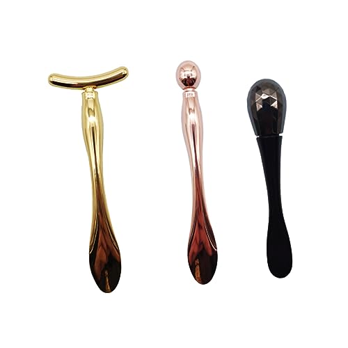 Healeved 3St Augenmassagegerät augenringe entfernen augenpflaster eyepatch eyepads Anti-Aging-Gesichtsroller Augenermüdungsmassage Beauty-Löffel Gesichtsmaske Löffel Zinklegierung von Healeved