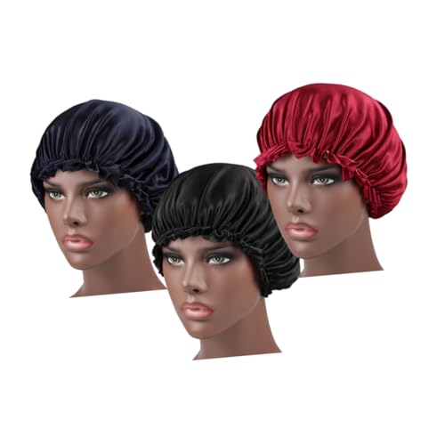 Healeved 3stücke Spitze Schlafmütze Für Frauen Haarschutz Für Chemotherapie Kreative Motorhaube Aus Langlebigem Material Rot Schwarz Marineblau von Healeved
