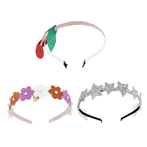 Healeved 3stücke Glitzer Kirsche Stirnband Blume Stern Haar Zubehör Mädchen Haarteile Kopfschmuck Accessoires Für Partys Und Hochzeiten von Healeved