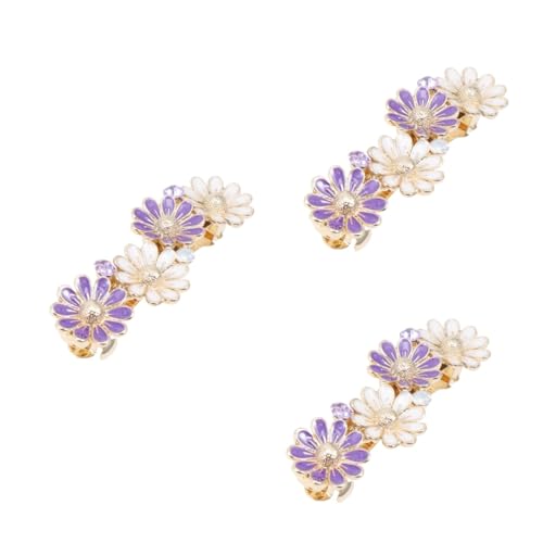 Healeved 3St Haarklammer Haarspangen Haar Brosche Hochzeit Haarspange Strass-Blumen-Haarfederclips Mädchen Haarklemmen haar spangen haarklips haarpin Feder Haarnadel Haarnadel Violett von Healeved