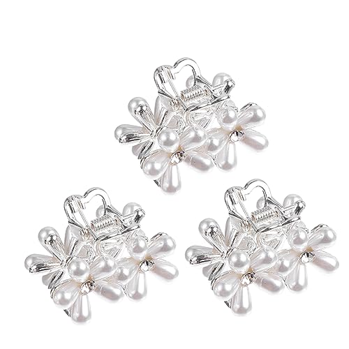 Healeved 3stücke Perlen Haarklammer Haarklammer Perlen Aus Legierung Mini Blume Form Haarspangen Für Mädchen Haarnadel Für Party Hochzeit Haar Zubehör Mit Exquisitem Design von Healeved