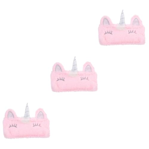Healeved 3stücke Plüschstiftetui Für Mädchen Multifunktionale Reißverschlusstasche Für Schreibwaren Kosmetik Münzen Und Handy Reiseaufbewahrung Einhorn-Design von Healeved