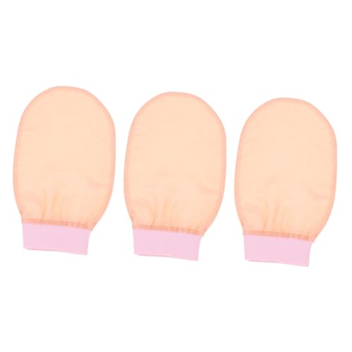 Healeved Handtücher Seid 3st Schlammbad Handtuch Peeling- Netz Babyschwämme Zum Massagehandschuh Massage Handschuh Badehandschuhe -peeling-fäustlinge Die Seide Rosa von Healeved