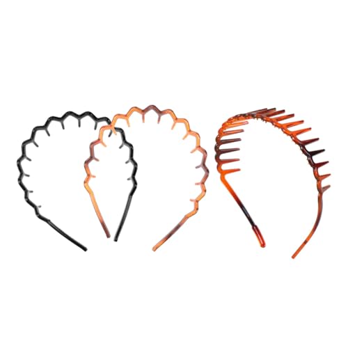 Healeved Zahnhaarband 3 Stücke Rutschfestes Harz Stirnband für Damen und Herren Haifischzahn Design Hautfreundlich zum Sport und Gesichtwaschen von Healeved