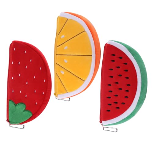 Healeved 3Stücke Teiliges Cartoon Münzenetui für Damen Geldbörse Multifunktionale Stifttasche Niedliches Münzfach mit Wassermelonendesign für Reisen von Healeved