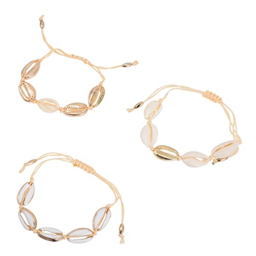 Healeved 3Stücke Teiliges Einstellbares Muschelarmband Für Damen Boho Strand Schmuck Multifunktional Armband Oder Fußkette Tragbar Perfektes von Healeved