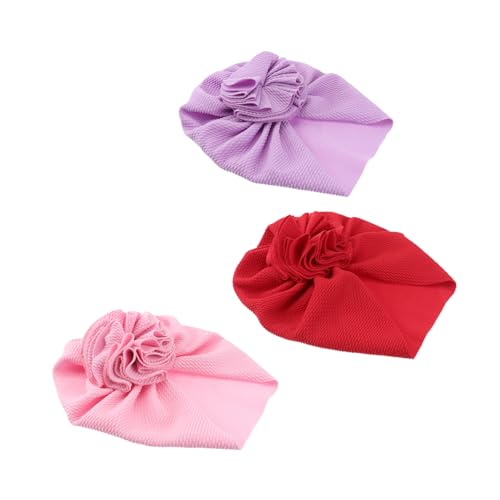 Healeved 3Stücke Teiliges Elastisches Turban Kopftuch Für Chemotherapie Damen Kopfbedeckungen Leichtem Rot Bohnen Paste Rotwein Für Langes Lockiges Oder Geflochtenes Haar von Healeved