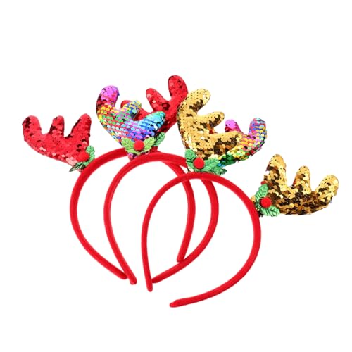 Healeved 3stücke Teiliges Weihnachts-haarband Mit Glitzernden Rentierantlern Kopfschmuck Für Erwachsene Für Festlichkeiten Partys Und Cosplay-dekoration von Healeved