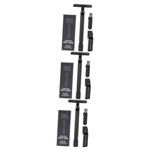 Healeved 3sätze Manueller Rasierer Doppelkanten-rasiermesser Für Sauberes Rasieren Von Bart Körper Und Gesichtshaar Inkl Klingen Und Pinsel Für Zuhause Und Reisen Healeved 3sätze Manueller Rasierer Doppelkanten-rasiermesser Für Sauberes Rasieren Von Bart Körper Und Gesichtshaar Inkl Klingen Und Pinsel Für Zuhause Und Reisen von Healeved