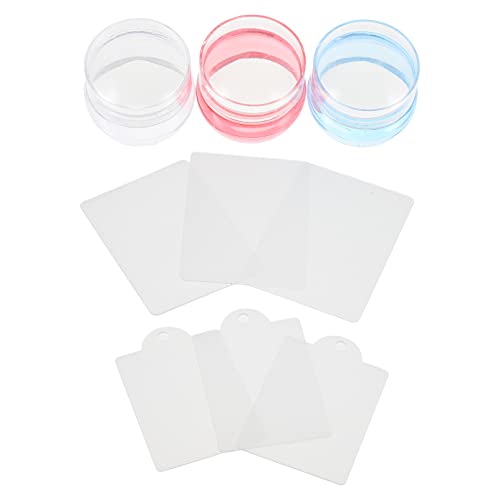 Healeved 3sätze Nagelstempel Mit Stamping Platten Transparente Rote Und Blaue Große Stempel Für Kreative Nagelkunst Und -maniküre von Healeved