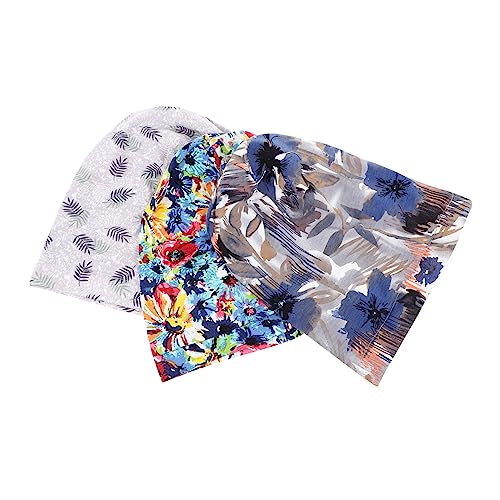 Healeved Damen Home Schlafmütze 3-teiliges Set Großer Druck Weich Dehnbar Satin Baumwolle Nr von Healeved