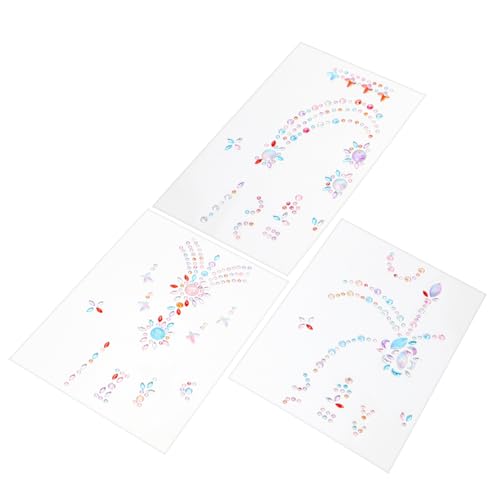 Healeved 3stücke Selbstklebende Acryl Juwelen Strass-gesichtsaufkleber Glitzer-body-aufkleber Hand-edelsteinkunst Festival-body-juwelen Party-make-up-kunst von Healeved