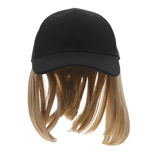 Healeved 3stücke Damen Baseballmütze Mit Perücke Kurze Gerade Haarperücke Mit Verstellbarem Hut Für Sommer Aus Hitzebeständigem Material Elegant Natürlich Für Jeden Anlass von Healeved
