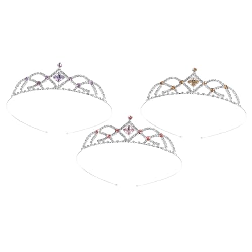 Healeved 3stücke Strass Tiara Mädchen Geburtstag Party Stirnband Glänzend Junge Mädchen Haarband Kopfschmuck Krone Accessoire Für Festivitäten Und Feiern von Healeved