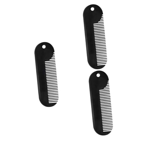 Healeved 3stücke Zinklegierung Bartkamm Robuster Haarstyling-kamm Tragbares Salon-gadget Für Männer Zum Formen Von Bart Und Haar Schwarz von Healeved