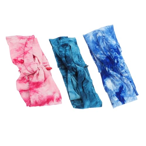 Healeved 3stücke Stirnband Schweißband Aus Baumwollgewebe Elastische Knoten Stirnbänder Für Yoga Sport Workout Haarband Kopf Wrap Für Damen Herren Unisex von Healeved