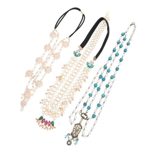 Healeved Elegantes Hochzeitsaccessoire 3er-pack Kristall-kronleuchter Kopfschmuck Ketten-stirnband Stilvolles Braut-stirnband Für Frauen von Healeved