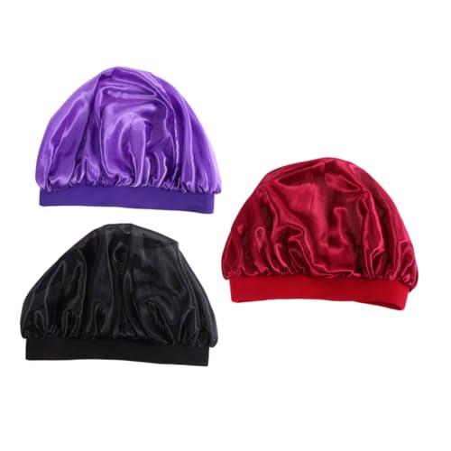 Healeved 3stücke Pack Atmungsaktive Junge Mädchen- Praktische Haarschutzmützen Für Junge Mädchen Elastische Badekappen Mit Breiter Krempe Zum Duschen Und Schlafen von Healeved
