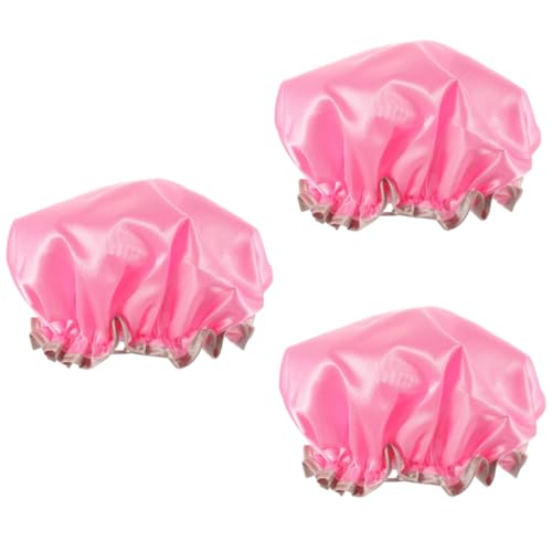 Healeved 3St wasserdichte duschhaube swim cap women saunaofen Schlafmütze aus Satin Schlafhaube aus Seide Haarhaube aus Seide Haarkappe Große Duschhauben für Frauen Badehut Locken von Healeved