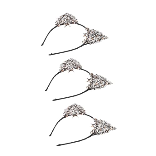 Healeved 3stücke Katzenohren Haarreif Mit Spitze Design Damen Stirnband Haarschmuck Für Party Und Cosplay von Healeved