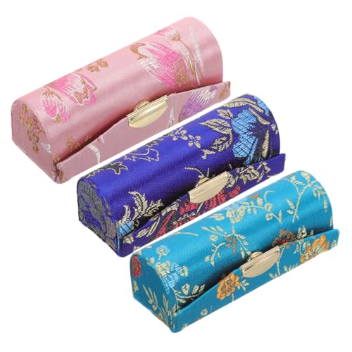 Healeved 3stücke Teiliges Lippenstiftetui Im Chinesischen Stil Tragbare Kosmetikbehälter Für Handtaschen Für Frauen Und Mädchen Zur Aufbewahrung Von Lippenstiften Schlüsseln Und von Healeved