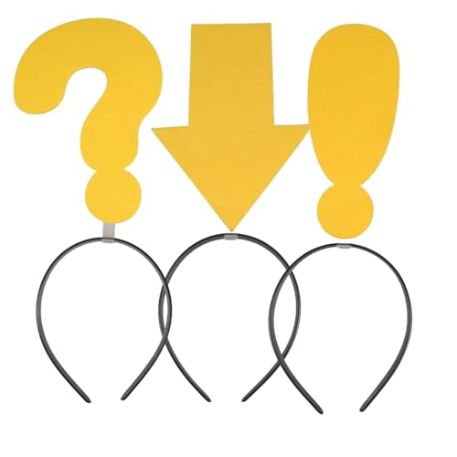 Healeved 3stücke Teiliges Lustiges Haarband Pfeilen Und Fragen Fragezeichen Haarreifen Für Geburtstagsfeiern Und Cosplay Bunte Party-haaraccessoires von Healeved