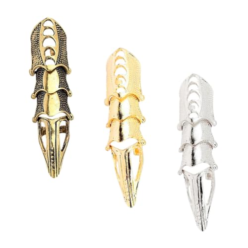 Healeved 3stücke Teiliges Set Metallische Klauen-ringe Für Cosplay Und Halloween Fingerzubehör Antikbronze Antiksilber Und Gold Für Kostüme Und Bühnenauftritte Healeved 3stücke Teiliges Set Metallische Klauen-ringe Für Cosplay Und Halloween Fingerzubehör Antikbronze Antiksilber Und Gold Für Kostüme Und Bühnenauftritte von Healeved