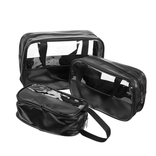 Healeved 3stücke Transparente Reisetasche Für Kosmetika Große Schminktasche Mit Wasserdichtem Organizer Einfache Kulturtasche Für Make-up Und Toilettenartikel von Healeved