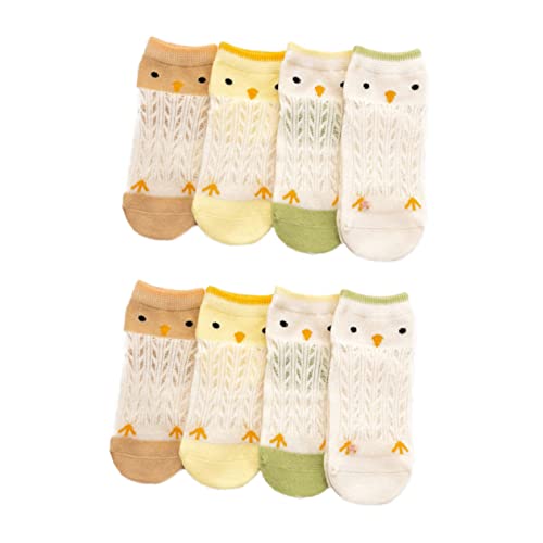 Healeved 4 Paare Atmungsaktive Dünne Frühlings sommersocken Rutschfest mit Niedlichem Hühner motiv Leichte Socken für Lauflerner von Healeved