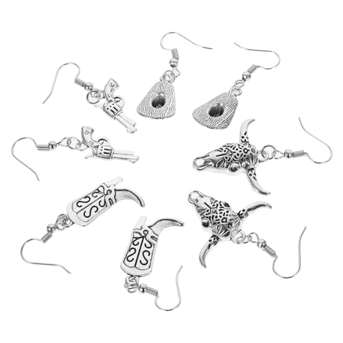 Healeved 4 Paare Boho Western Dangle Ohrringe für Mädchen Leichte Cowgirl Hut und Stiefel Tropfen Ohrschmuck Modische Hänger für Alltag Party und Zeremonien von Healeved