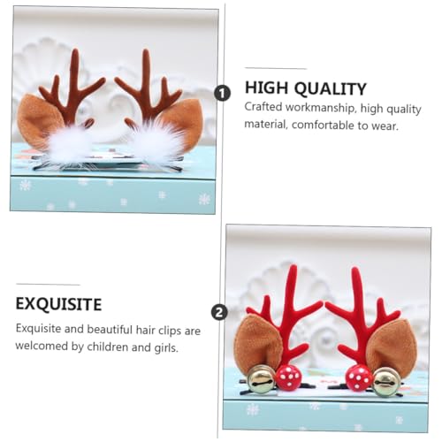 Healeved 4 Paare Haarspangen Weihnachtsfestival Haarschmuck Rentier Geweih Haarnadeln Bunte Kopfschmuck Party Dekoration Mädchen Geschenk von Healeved
